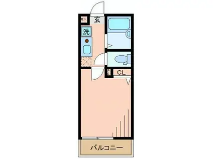 バーミープレイス武蔵小山(1K/2階)の間取り写真