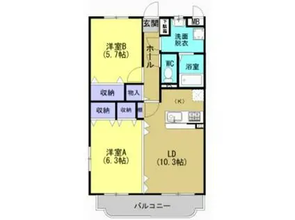 Y&M SAKURA(2LDK/1階)の間取り写真