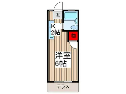 メゾンドゥジュネス(1K/1階)の間取り写真