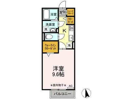 エスジーアール(1K/2階)の間取り写真