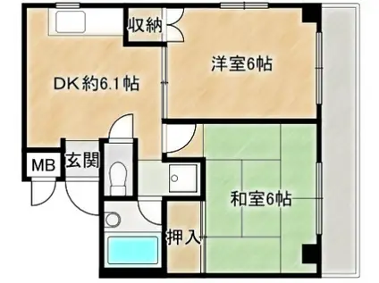 フィオーレ西川口(2DK/2階)の間取り写真