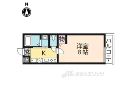 ロックブック出町柳(1K/4階)の間取り写真