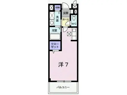 リバーサイドヴィレッジ(1K/1階)の間取り写真