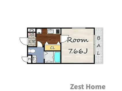 MOFREあまがさき 壱番館(1K/2階)の間取り写真