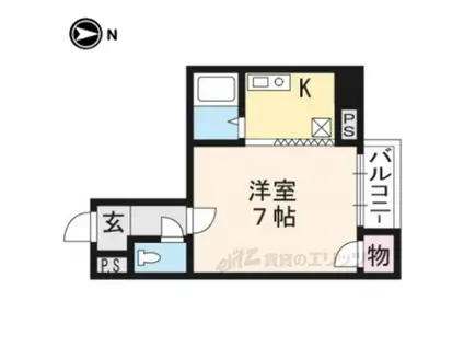 ふるーる北山(1K/2階)の間取り写真