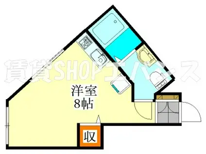 ペタルデス宮本(ワンルーム/1階)の間取り写真