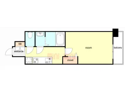 アドバンス大阪ヴェンティ(1K/14階)の間取り写真