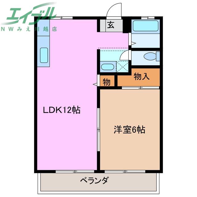オルゴール(1LDK/1階)の間取り写真
