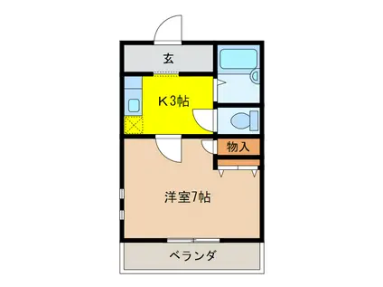 ビレッジK2(1K/1階)の間取り写真