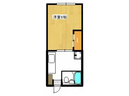 光山ビル(1K/2階)の間取り写真