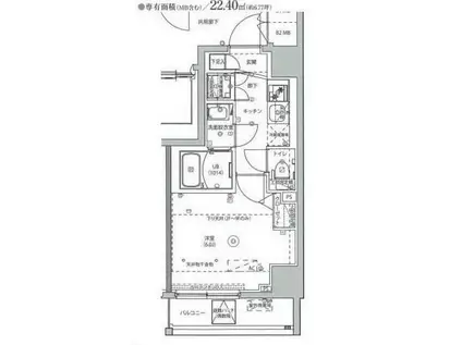 MAXIV KAWASAKI(1K/8階)の間取り写真