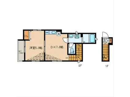 ARKS(1DK/2階)の間取り写真