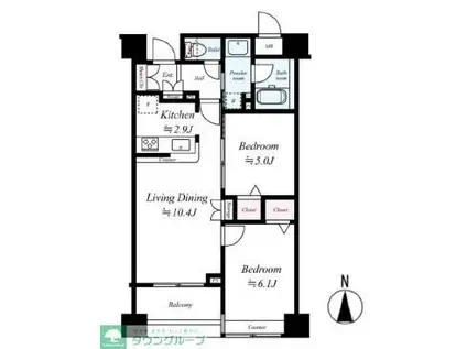 アーバンフィールド曳舟(2LDK/3階)の間取り写真