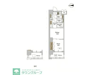 RJRプレシア蒲田(1DK/5階)の間取り写真