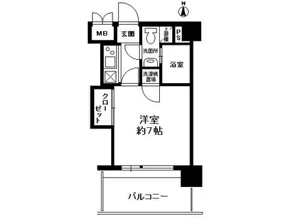 エステートモア博多グラン(1K/5階)の間取り写真