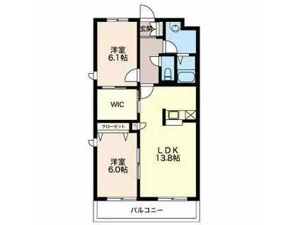 エミネンス(2LDK/1階)の間取り写真
