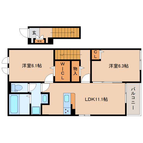 シルエーラ セットA(2LDK/2階)の間取り写真