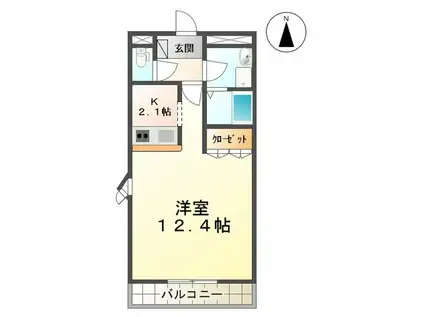 パレスさくらんぼ(1K/3階)の間取り写真