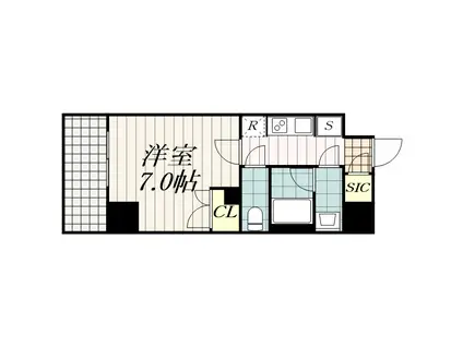 シエルブラン千葉駅前(1K/4階)の間取り写真