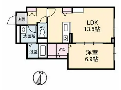ヴィーロ キャピターレ(1LDK/1階)の間取り写真