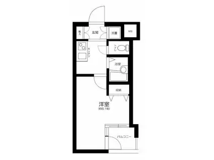 ガリシア早稲田(1K/4階)の間取り写真