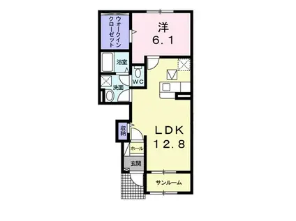 コスモスIII(1LDK/1階)の間取り写真