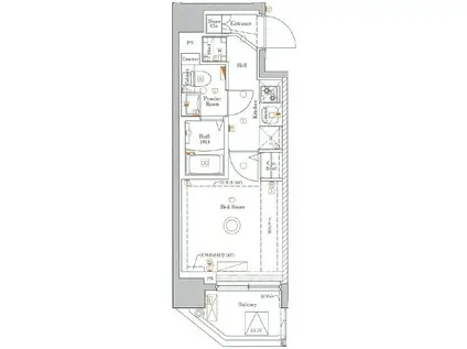 ユリカロゼ新小岩(1K/3階)の間取り写真