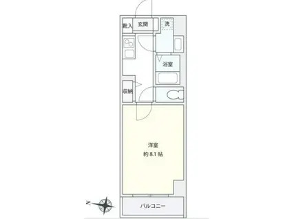 サルコスクス東駒形(1K/4階)の間取り写真