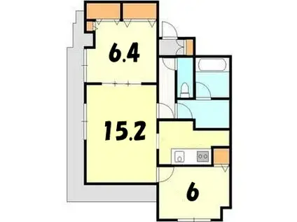 ガーネットハイツ菊水(2LDK/9階)の間取り写真