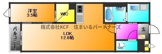 LIFEFIELD久留米(1LDK/1階)の間取り写真