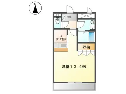 メルヴェール(1K/2階)の間取り写真