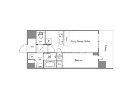 スプランディッド難波キャトル(1LDK/9階)の間取り写真