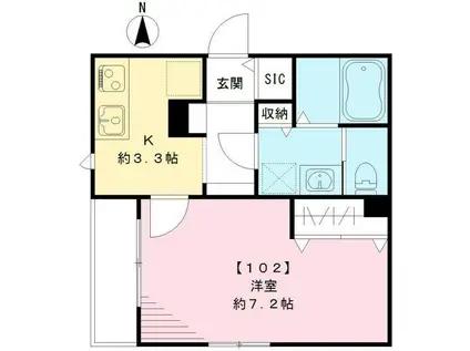 メゾン・ド・レーヴ(1K/1階)の間取り写真