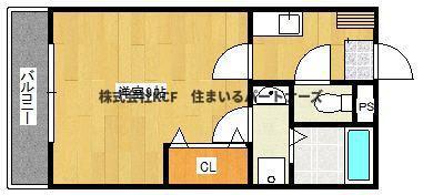 リブレア久留米駅前C棟(1K/1階)の間取り写真