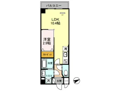 ソラシエスタ(1LDK/4階)の間取り写真