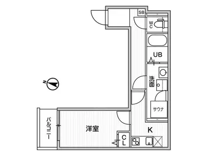 TS CUORE横濱元町(1K/2階)の間取り写真