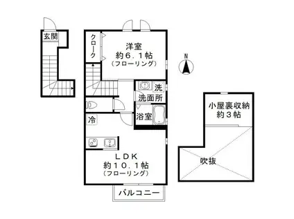FAIRWAY COURT(1LDK/2階)の間取り写真
