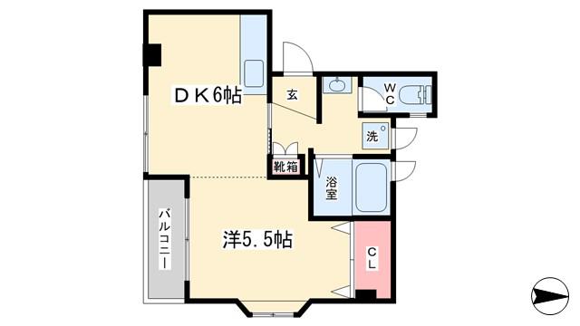 コーポ ダン(1DK/2階)の間取り写真