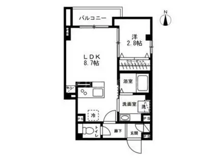 パレス稲毛(1LDK/2階)の間取り写真