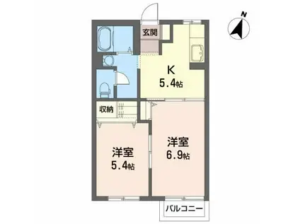 バリュージュ・アキノ(2K/1階)の間取り写真