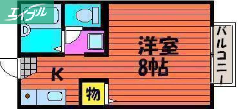 レジデンス高柳B棟(1K/2階)の間取り写真