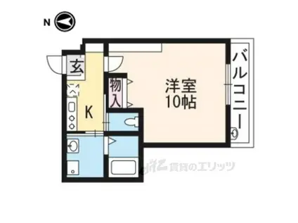 GLADVIS KURAMAGUCHI(1K/2階)の間取り写真