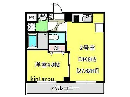 シトラスユノス京葉蘇我(1DK/3階)の間取り写真