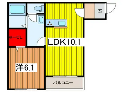 ビューノ浦和(1LDK/3階)の間取り写真