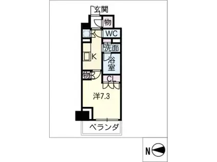 パークアクシス名駅南グランデ(1K/7階)の間取り写真