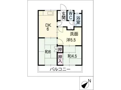 ビューラー郷西(3DK/1階)の間取り写真