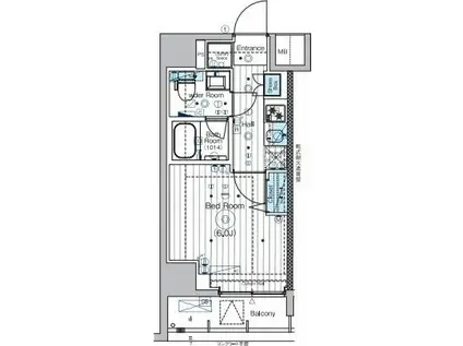 MAXIV横浜吉野町TRE(1K/1階)の間取り写真