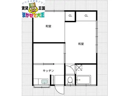 いずみアパート(2DK/1階)の間取り写真