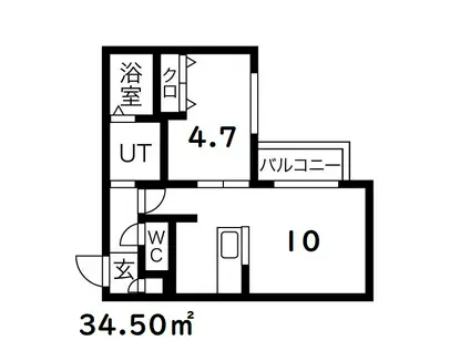 イルセントラレ南12条(1LDK/1階)の間取り写真