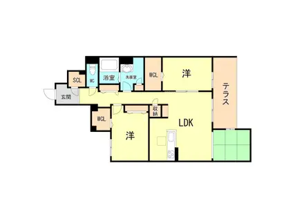 シャーメゾン深江本町(2LDK/1階)の間取り写真